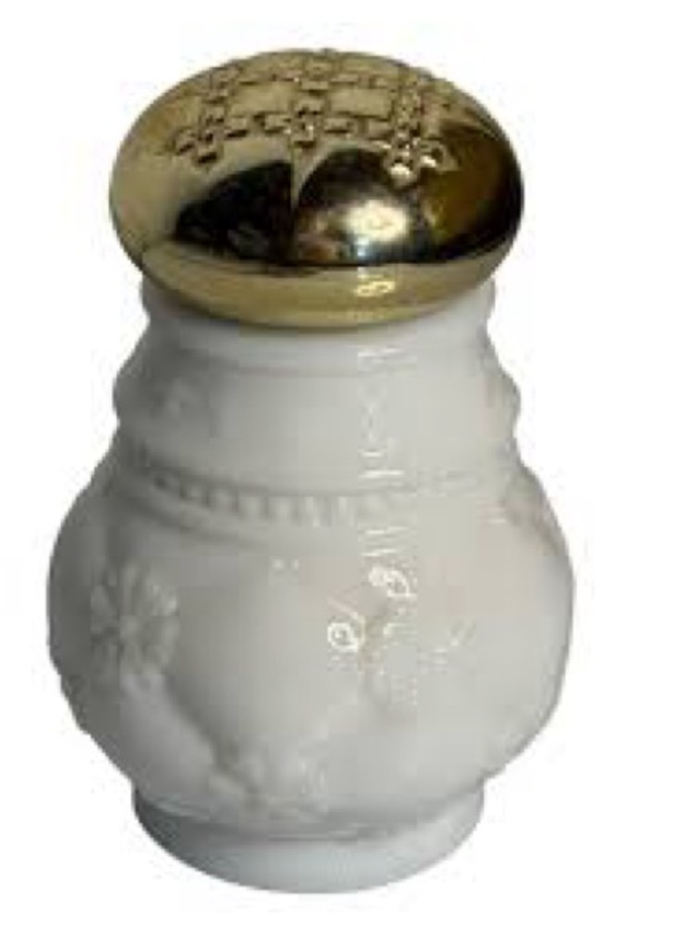 Vintage Avon Field Flowers Powder Sachet White Milk Glass Powder Shaker 1970
